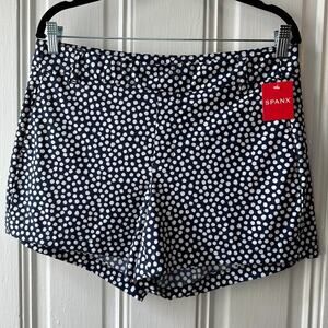 Spanx Sunshine Short Womens Large Navy Painted Dot Shapewear Pocketed NWT